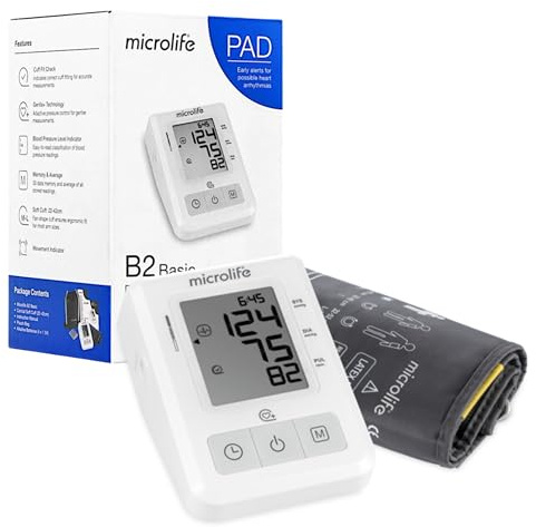 Tensiómetro de Brazo Digital Automático | Monitor de Presión Arterial con Detección de Latidos Irregulares | Esfigmomanómetro Electrónico para Casa | Memoria 30 Medidas | Brazalete 22-42 cm