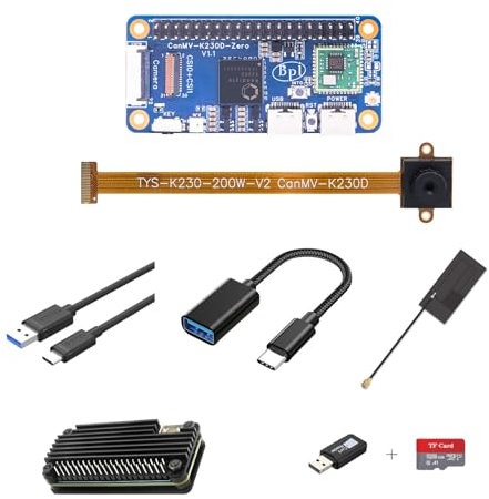 youyeetoo Banana Pi BPI-CanMV-K230D-Zero Single Board Computer, Canaan K230D RISC-V, 128MB LPDDR4, Dual Camera MIPI CSI, 40Pin GPIO, AIoT SBC, Motherboard (Metal Case Kit)