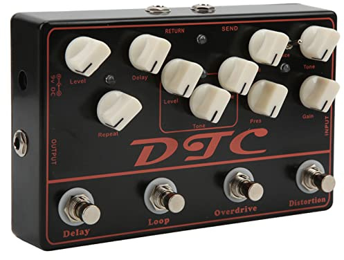 Synthesizer Guitar Pedal, Synthesizer Guitar Effects Pedal Distortion Overdrive Loop Delay 4 In 1 Effect Multi Effects DC 9V Electric