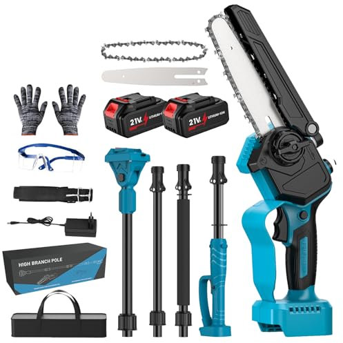 Perches Elagueuses, Scie Elagage, Sanelagueuse Sans Fil, Coupe Branche Telescopique, Elagueur Telescopique, De Scie à Branches Hautes 6 + 8 Pouces Pour L'éLagage De Jardin (Deux)