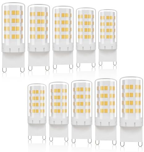 Klighten Ampoules Led G9, Blanc Naturel 4000K 600LM 5W équivalen 50W HalogèNe, Non-dimmable, AC 220-240V, Ampoule G9 pour Chambre Salon Cuisine, Lot de 10