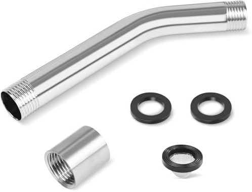 JAXICREY Duschkopf Verlängerung, Duscharm G1/2 Gewinde Edelstahl Dusche Verlängerung Handbrause Duschkopf Arm Verlängerungsrohr Duschkopfverlängerung Duschverlängerungsstange für Badzimmer Badzubehör