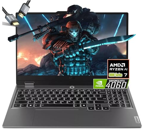 Lenovo LOQ 15 Gaming Laptop -AMD Ryzen 7 8845HS Beat i9-13900H- RTX 4060-15.6 FHD Display G-SYNC -32GB RAM -2TB PCIe SSD -Backlit Keyboard - Windows 11 - Gamer PC Creator Video Editing