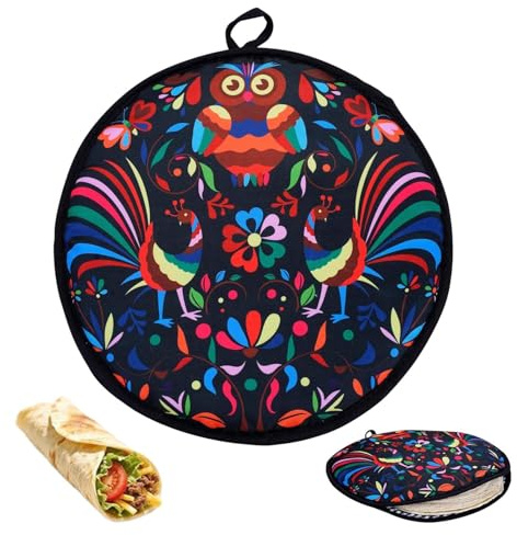 Tortilla värmarpåse – 30 cm isolerad väska, mikrovågs tyg taco värmehållare | återanvändbar tortillapåse i tyg för bröd, omslag, pita, roti, chapati, pannkakor, våfflor, pizzarullar, majs
