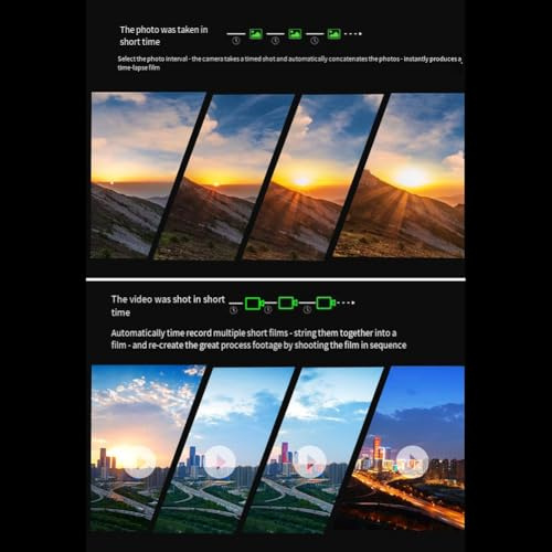 Opatiny Digitaler Zeitraffer mit Zeitrafferfunktion, IP66 wasserdicht, schwaches Licht, LED, kompakter Außeneinsatz, Schwarz