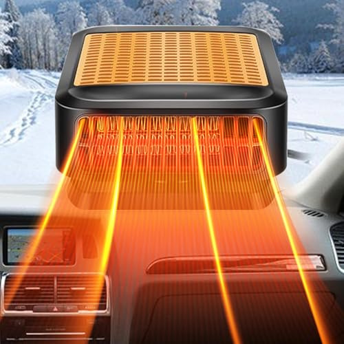 Car Heater for Vehicle,12V Car Heater that Plugs into Cigarette Lighter,Defroster for Car Windshield,2 in 1 Heating & Cooling Fans, Defrost Defogger,Car Plug in Space Heaters for Car