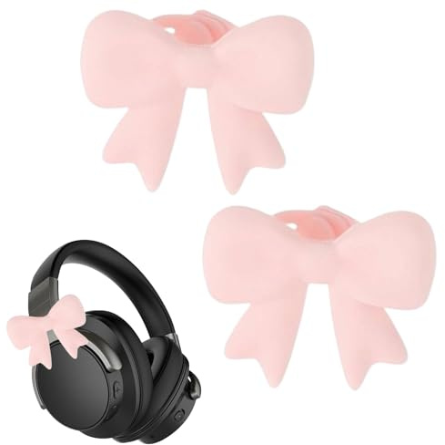 Ljudhörlurar fjäril, 3D-silikoncosplay-tillbehör med dekorativ knutform - 2 stycken hörlursfäste - för kvinnor, fest, streaming, studier, arbete, resor och