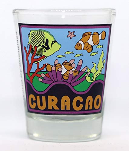 World By Shotglass Curacao Netherlands Antilles Tropical Fish Shot Glass [Kitchen]