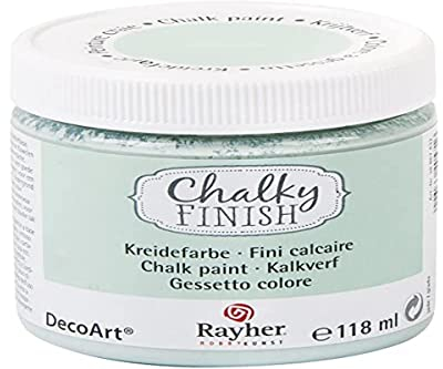 Rayher Chalky Finish peinture craie faite à base d eau peinture à la craie pour un style shabby-chic, vintage & maison de campagne peinture pour meubles 118 ml pour env. 2,7 m² jade