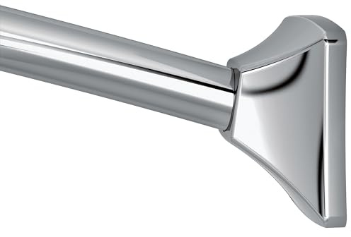 Moen 60-Inch to 72-Inch Permanent Mount Adjustable Curved Shower Rod, Chrome, CSR2164CH