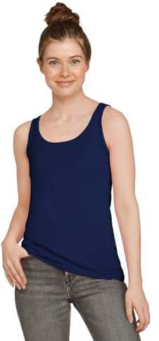 Gildan Ladies Soft Style Tank Top Vest (M) (Navy)