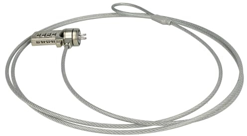 vhbw Kensington Lock para portátil, Notebook - Cerradura Cable Cerradura de combinación, 1,8 m