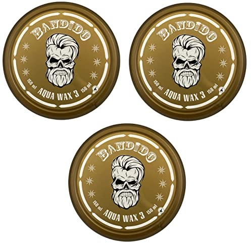 Bandido Aqua Hair Wax Nr.1-8 Matt Fiber Haarwachs Haar Styling Wachs Herren Haargel 150ml Gel Wax (3x 150ml, Nr.3)