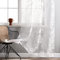 Delien Voile Ausbrenner Gardine mit Blätter Muster transparenter Vorhang mit Ösen Wohnzimmer Gardinenschals BxH 140x245cm Weiß 1 St.