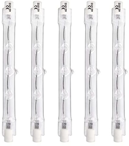 SCNNC Lampadina Alogena Lineare R7S 118MM 200W Dimmerabile, 220-240V, 3000LM Bianco Caldo 2700K, Lampadine Alogeno J118 R7S per Plafoniere, Lampade da Lavoro, Proiettori, 5 Pezzi