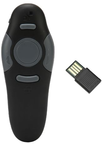 Haofy Presenter-Fernbedienung, 2,4 GHz, Kabellos, 49,2 Fuß Steuerreichweite, USB-Anschluss, Kabelloser Presenter, Mattiert, Multifunktional, für Klassenzimmer