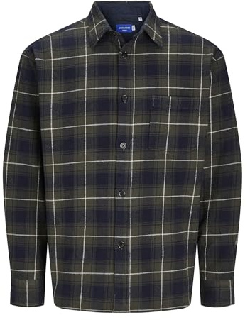 JACK & JONES Jorfrederiksberg Flannel Shirt LS Sn, Sky Captain, L