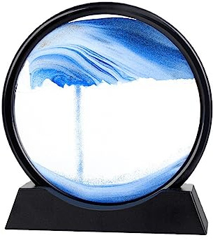 Qinsky Peinture de Sable Qui coule, Image d'Art en Mouvement Sable Dynamique, Décor 3D Rond Art pour Décoration Maison