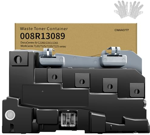 008R13089 Waste Toner Container Compatible for Xerox WorkCentre 7120 7125 7220 7225 7220i 7225i Series CWAA0777 DocuCentre-IV C2260 C2263 C2265 Printer High Capacity 33000 Pages 1 Black Pack