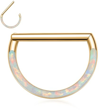 Piercing de nez à tige droite Septum 16G 18G Anneau de septum Oreilles en acier chirurgical Demi-cercle Coquillage Tragus Cartilage Rook Helix Hoop Oreillette Segment Clicker Anneau Piercing de septum