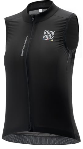ROCKBROS Cycling Vest Lightweight Vest for Women Windproof Reflective Sleeveless Jerseys Breathable for Hiking Runing Fishing
