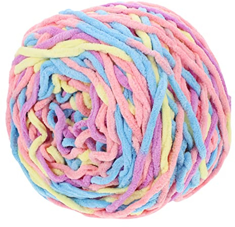NUOBESTY Filato Per Maglieria Filato Di Ciniglia Multicolore Per Coperte Sciarpe E Uncinetto Di Giocattoli