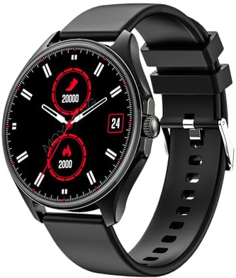 Beafon Smartwatch 402, träningsklocka för kvinnor och män, AMOLED-skärm, 3,7 cm (1,43 tum), Bluetooth-smartklocka, IP67, fitnessmode, sportmode, display