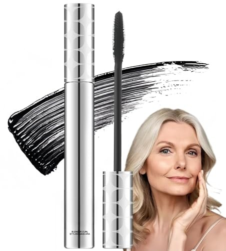 Black Mascara for Older Women Fiber Lash Mascara - Waterproof Volumizing Natural - For Thinning, Aging Lashes - Gentle & Lengthening (1-Pack)