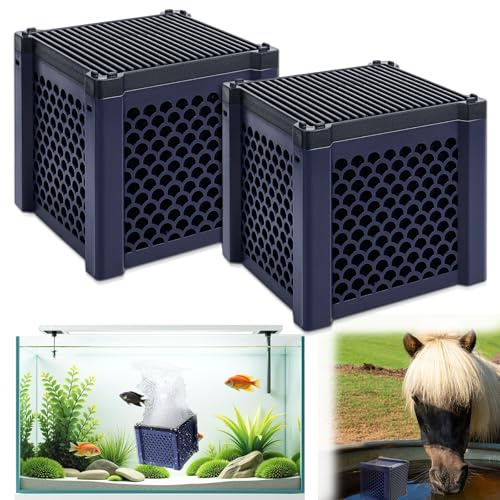 Clever Cube Aktivkohle Pferde, 2 Stück Aktivkohlefilter Würfel Pferd, Eco-aquarium wasserreiniger-würfel für Pferdetränken, Aquarien & Teiche (2)