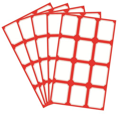 FooYee 50 ark/600 stycken färgglada rektangulära klistermärken, 38 x 48 mm etiketter, självhäftande, namnetiketter, adressetiketter, frysetiketter, självhäftande etiketter för hem, kontor, skola