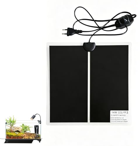 Tapis Chauffant pour Reptiles, Coussin Chauffant Terrarium avec Contrôle de Température Réglable pour Tortues, Serpents, Lézards, Geckos, Araignées - pour Aquariums et Vivariums, (1PCS, 14W, 28X28CM)