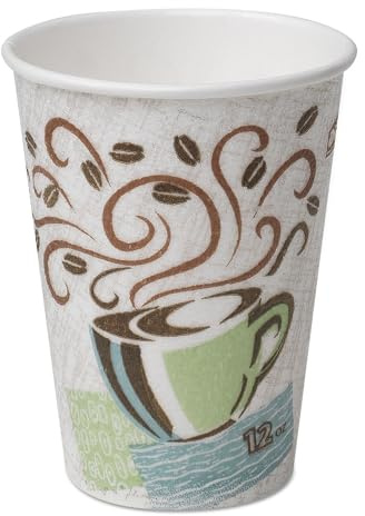 Dixie Hot Cups, Paper, 12oz, Coffee Dreams Design, 50/Pack