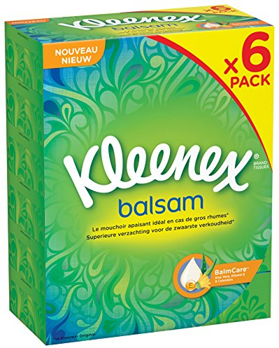 Kleenex Balsam P80 Taschentücher-Box, 80 Tücher – 6er-Pack (insgesamt 480 Taschentücher)