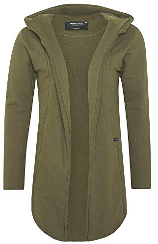 Indicode Herren Brekstad Oversize Sweatjacke mit Kapuze aus Baumwolle | Sweater Männer Dark Olive, S
