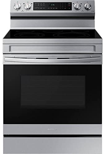 Samsung 6.3 Cu. Ft. Smart Freestanding Electric Range with No Pre-heat Air Fry & Convection, Stainless Steel, NE63A6511SS/AA