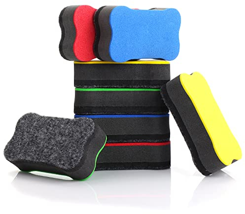 cobee Magnetischer Whiteboard Radierer, 8 Stück Mini Trockenradierer mit dickem Filzpad, trocken abwischbarer Radiergummi für Whiteboard, zum Reinigen von trocken abwischbaren Tafeln (7 x 4 x 1,9 cm)