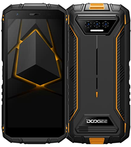 DOOGEE Android 12 Outdoor Handy Ohne Vertrag S41, Ouad Core 3GB+16GB (1TB Erweiterbar), 6300mAh Akku, 8MP Dreifachkamera, IP68 IP69K Stoßfestes Smartphone Dual-SIM, 5,5'' HD+, GPS Orange