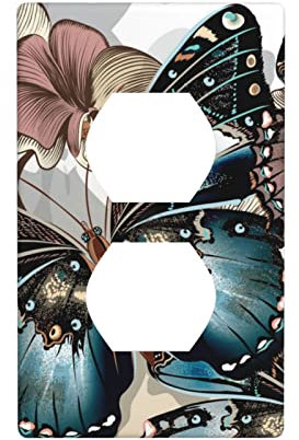 Schöne Schmetterlinge Duplex-Steckdose dekorative Wandplatte, Steckdosenabdeckung, Steckdosen-Schutzabdeckung, stilvoll und schön.