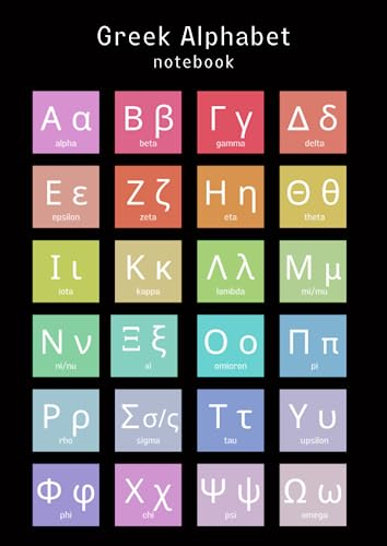 Greek Alphabet Notebook: Quaderno a righe A4 con le lettere dell’alfabeto greco: formato grande A4
