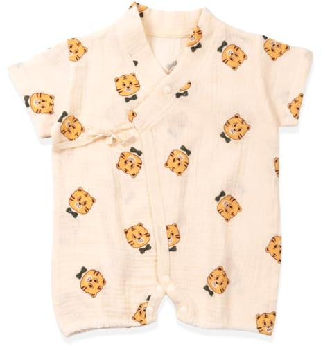 Japanese Kimono Baby Thobe Cotton Infant Linen Romper 12 Months Tiger