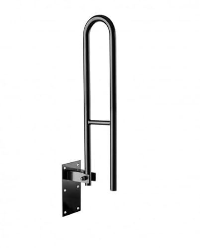 Väggstödsgrepp vikbart handtag svart 60 cm stödhandtag vägghandtag 600