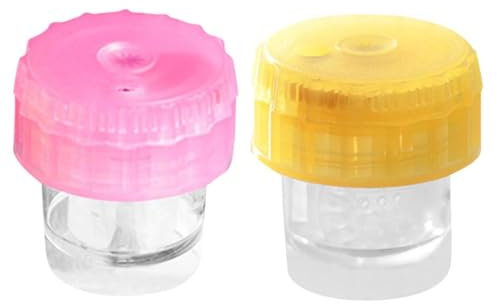 MYSUNBAR Set di 2 detergenti manuali per lenti a contatto, custodia creativa per lenti a contatto per viaggi, attività all'aperto con pinzette a ventosa, multicolore, Organizer per borse