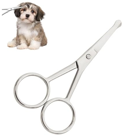 Dog Grooming Scissors,Professional Stainless Steel Dog and Cat Grooming Scissor Safe Round Tips for Body Face Ear Nose Paw Trimming Fashion Hair Cutting Scissors for Home and Professional Use
