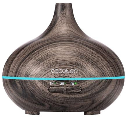 Cecotec Humidificador Ultrasónico con Difusor de Aromas Pure Aroma 150 Yin Grey. Depósito de hasta 150ml, 7 Colores LED Ajustables, Temporizador 3h, Ultrasilencioso, Función de Aromaterapia