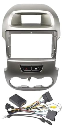 För Ford För Ranger F250 2011 2012 2013 2014 2015 9 Tums Bilram Fascia Adapter Canbus Box Decoder Radio Audio Dash Fitting Panel Kit GFVFGNLNNA(Silver Full Set)