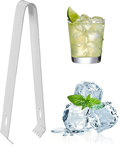 YWBL-WH Pinza per Ghiaccio in Acciaio Inossidabile, Pinze per Servire Zollette di Zucchero Addensate da 17 Cm con Design Sottile e Bordi Fini per Secchiello per il Ghiaccio Al caffè, (Specchio