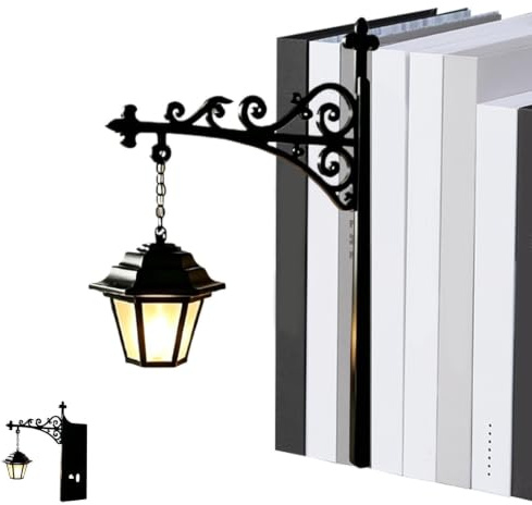 Bibliotekslykta – dekorativ bokhylla belysning, mini bokhylla lampa bokstöd | Bibliotekslykta mini bokhylla lampa Halloween, vintage hängande LED bokhylla lampa - för bok-Nook & bibliotek