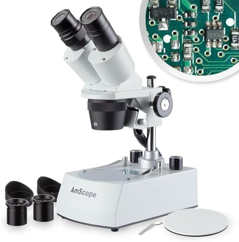AmScope - 20X-80X LED Wireless Stereo Microscope Cordless