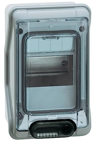 Legrand, Plexo Feuchtraumverteiler, Sicherungskasten, Aufputz, IP65 - IK09, 1-reihig, 4 Module, Innen- und Außenbereich, Nachrüstbar, Schutzklasse II, -20 - +70 °C, 200 x 128 x 115,6 mm, 601974