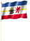 Stockflagge MECKLENBURG-VORPOMMERN Flagge ca. 30 x 45 cm mit ca. 60cm Stab/Stock